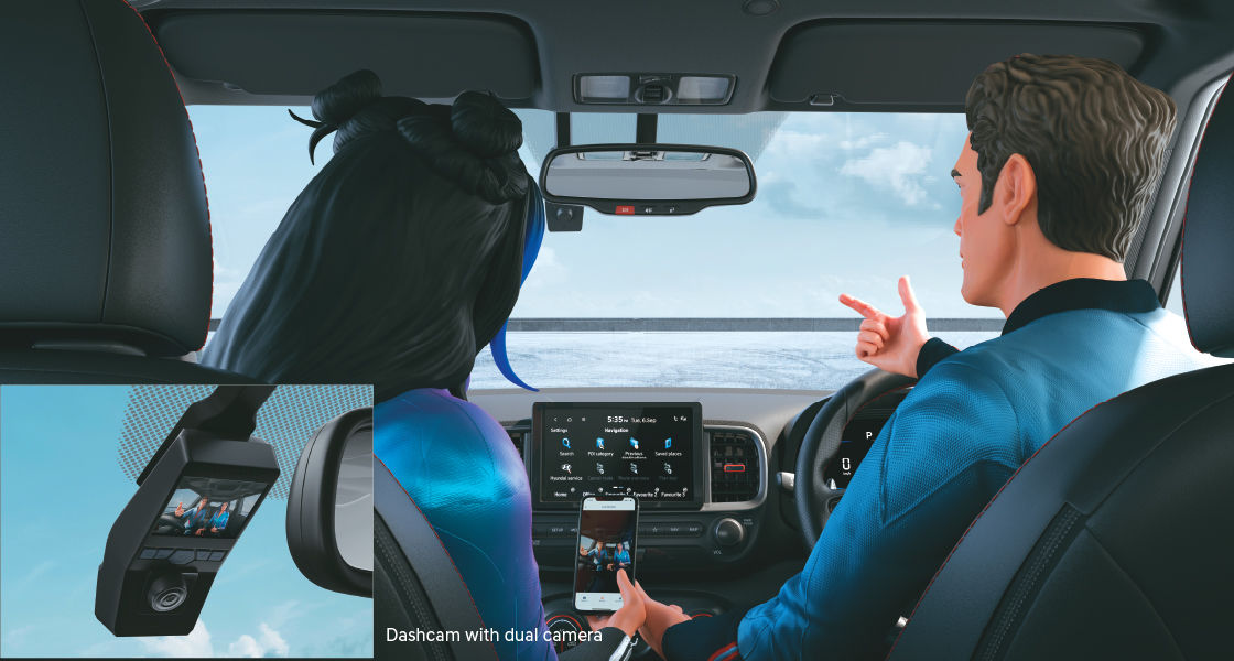 Dashcam with dual camera