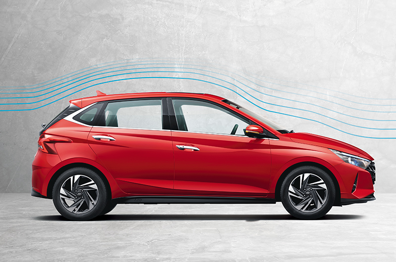 The premium design of the all - new i20, not only lends a sporty look but also enhances the vehicle aerodynamics by lowering the air resistance for improved handling & higher fuel efficiency