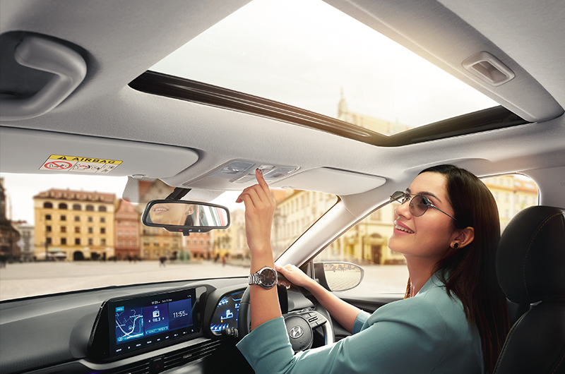 Electrically controlled smart sunroof with one touch operation for added convenience
