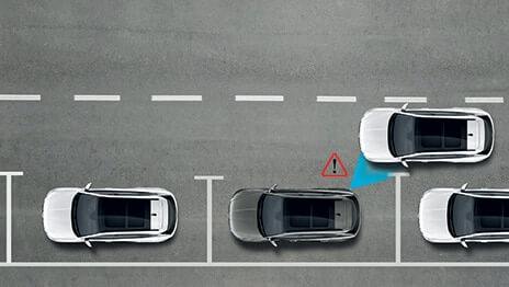 Safe inside and out. The Safe Exit warning alerts you if a vehicle is approaching from the rear while you exit the car.