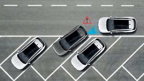 While reversing your car , if there is oncoming traffic then SmartSense will warn you of incoming traffic. If your miss the warning, then RCCA will automatically apply the brakes to mitigate the collision.