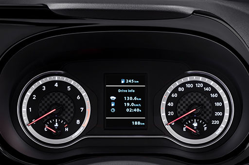 Aesthetically designed advanced display provides complete driving information on the go.